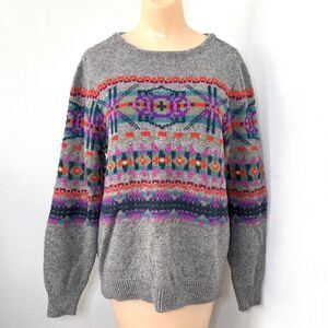 Chaps Womens Fair Isle Sweater XL 1980s Vintage Nordic Apres Ski Hygge